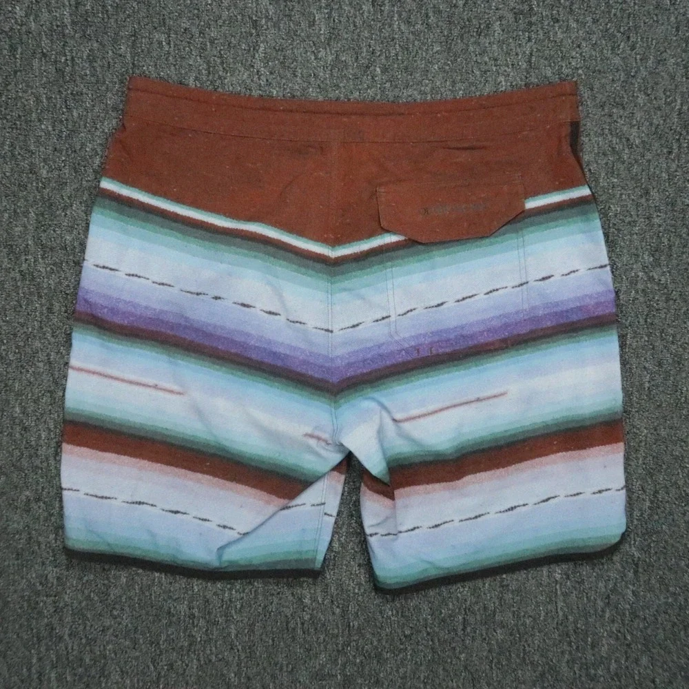 Outerknown Board Shorts Men 34 Red Blue Apex‎ Kelly Slater Swim Surf Striped